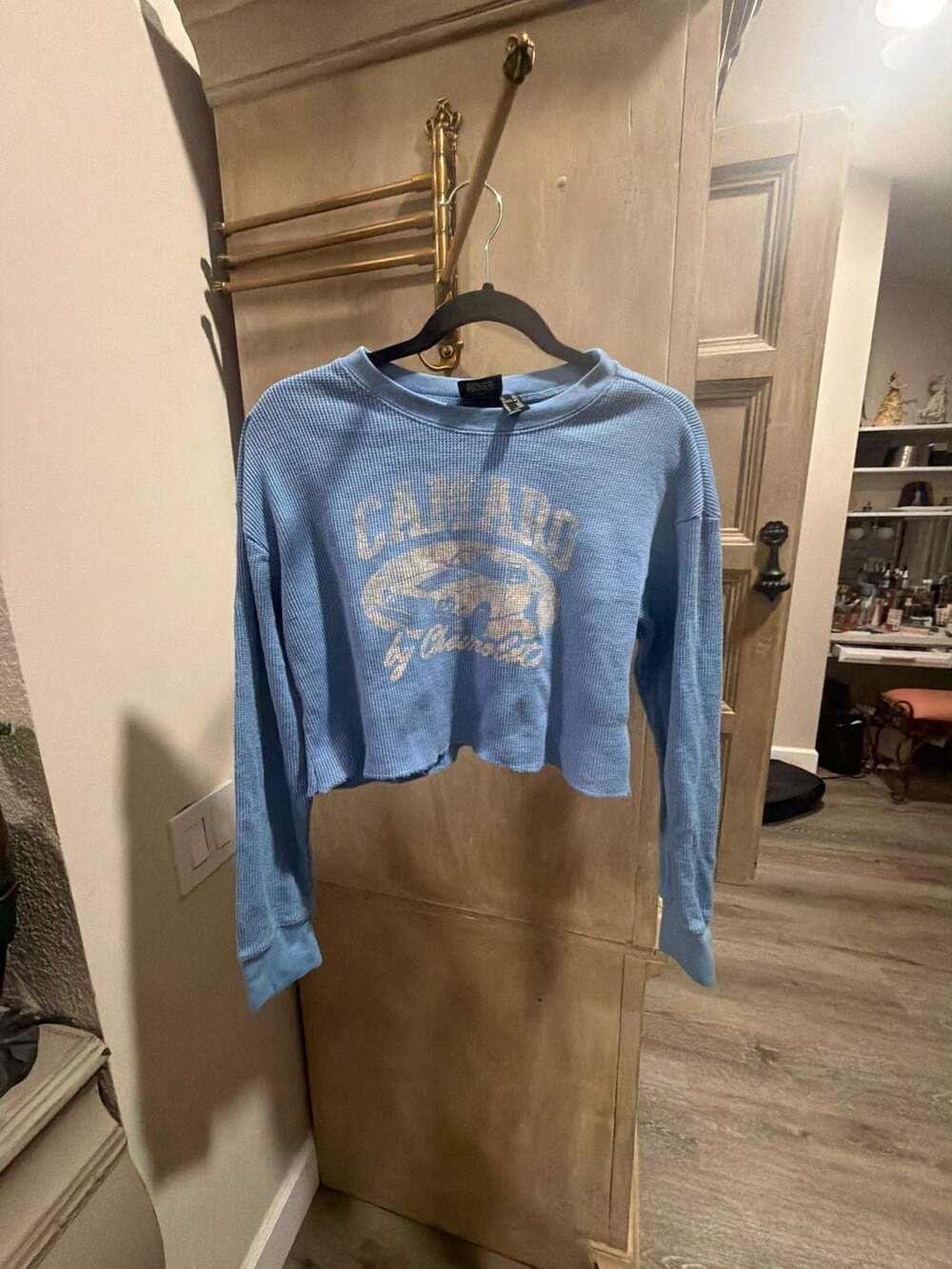GM Official Licensed Product Camaro Waffle Knit Crop Top Size M/L